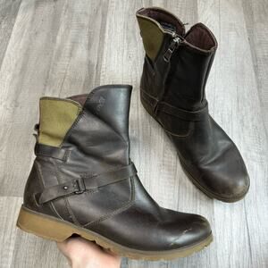 Teva Womens DE LA VINA Low Brown Boots Womens Waterproof Leather Canvas Size 8